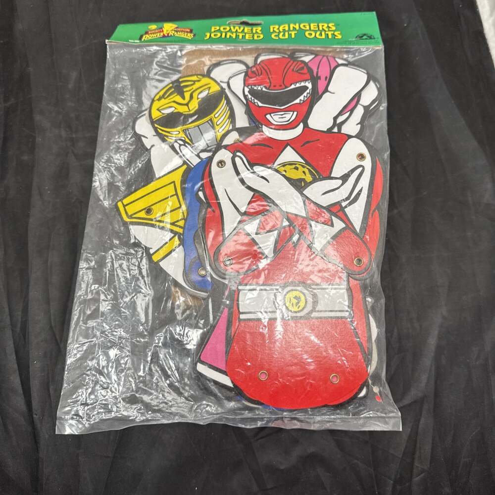 Vintage 1995 Mighty Morphin Power Rangers Jointed Cutouts Pack 6 Sealed Saban